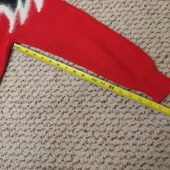 VTG Lauren Cole Knit Sweater Womens PS Red Black White Color Block Angora 80’s - Picture 9 of 11